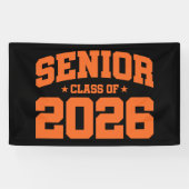 Senior Class of 2026 Black Orange Graduation Bold 横断幕 (横)