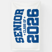 Senior Class of 2026 Blue Graduation Bold Minimal 横断幕 (縦)