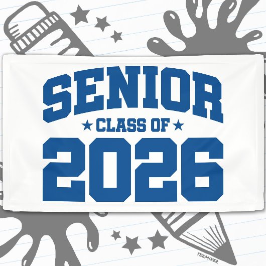 Senior Class of 2026 Blue Graduation Bold Minimal 横断幕