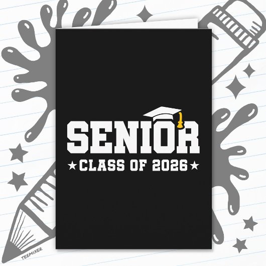 Senior Class of 2026 Bold Graduation Typography カード