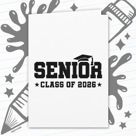 Senior Class of 2026 Bold Graduation Typography カード