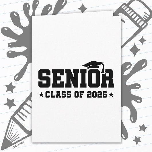 Senior Class of 2026 Bold Graduation Typography カード