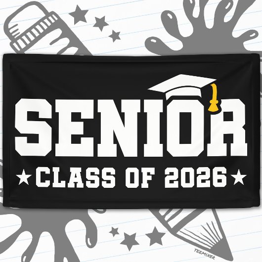 Senior Class of 2026 Bold Graduation Typography 横断幕