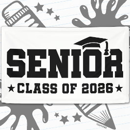 Senior Class of 2026 Bold Graduation Typography 横断幕