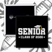 Senior Class of 2026 Bold Graduation Typography 缶バッジ