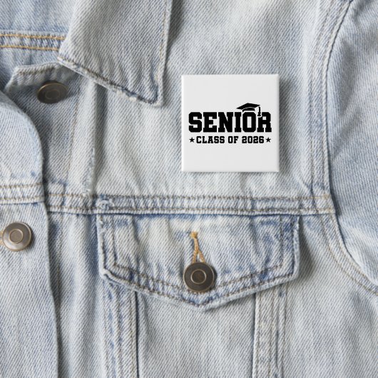 Senior Class of 2026 Bold Graduation Typography 缶バッジ (インサイチュ)