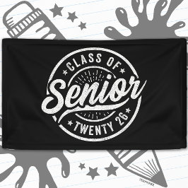 Senior Class of 2026 Cool Vintage Badge Graduation 横断幕