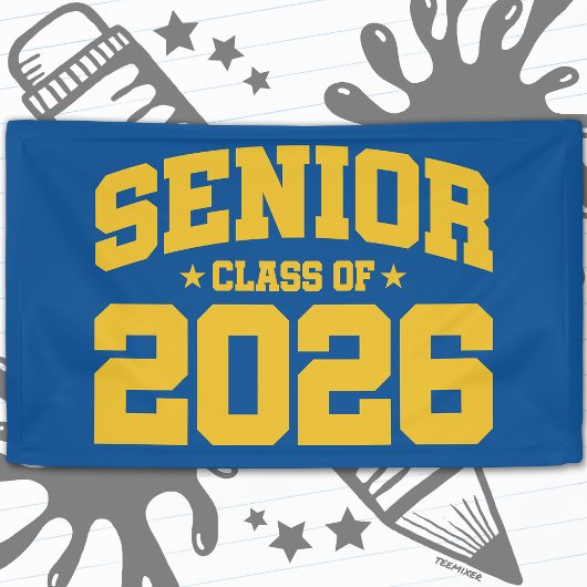 Senior Class of 2026 Gold Graduation Bold Minimal 横断幕