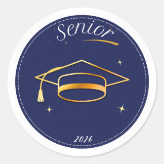 Senior Class of 2026 Graduation Cap Round Sticker  ラウンドシール