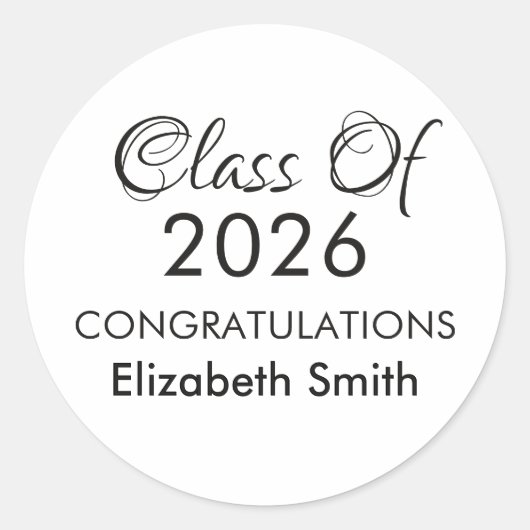 Senior Class of 2026 Graduation High School Grad  ラウンドシール (正面)