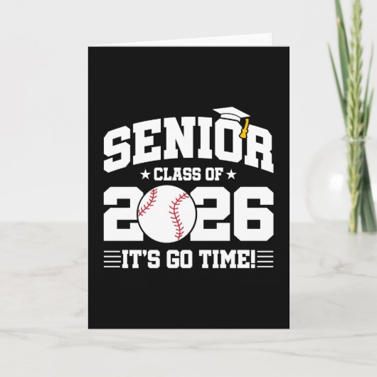 Senior Class of 2026 It’s Go Time Baseball Grad カード (正面)