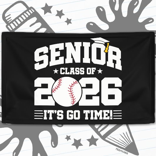 Senior Class of 2026 It’s Go Time Baseball Grad 横断幕