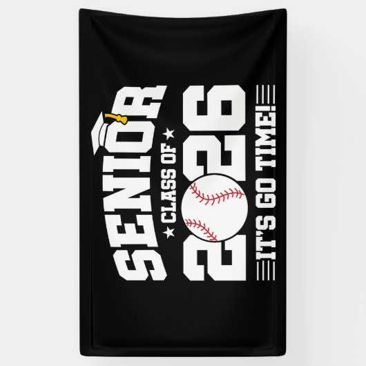 Senior Class of 2026 It’s Go Time Baseball Grad 横断幕 (縦)