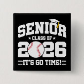 Senior Class of 2026 It’s Go Time Baseball Grad 缶バッジ (正面)