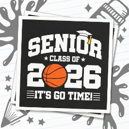 Senior Class of 2026 It’s Go Time Basketball Grad スタンダードカクテルナプキン