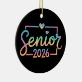 Senior Class Of 2026 Tie Dye Graduation 26 Grad セラミックオーナメント (右)