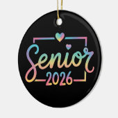 Senior Class Of 2026 Tie Dye Graduation 26 Grad セラミックオーナメント (左)