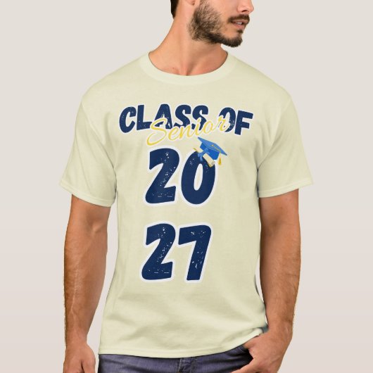 Senior Class of 2027 Graduation Retro Typography Tシャツ (正面)
