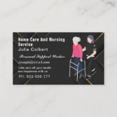 Senior Companion or Elderly Caregiver black & gold 名刺 (正面)