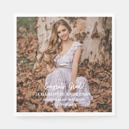 Senior Congratulations Graduate Photo スタンダードランチョンナプキン (正面)