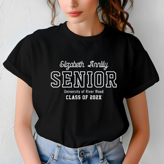 Senior Custom Year Script Graduate College  Tシャツ