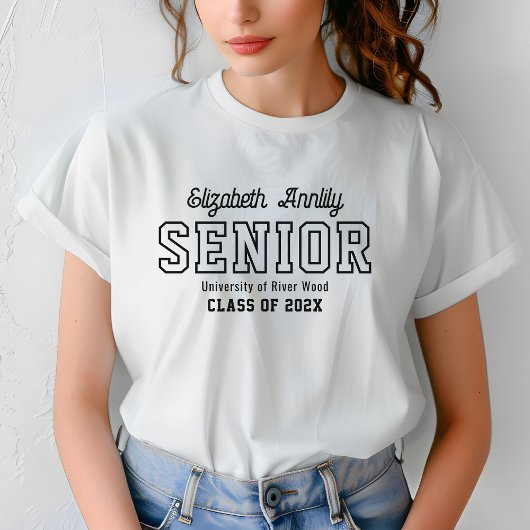 Senior Custom Year Script Graduate College  Tシャツ