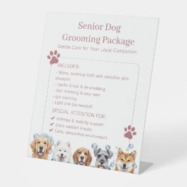 Senior Dog Grooming Pet Grooming for Aging Dogs 台座サイン