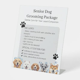 Senior Dog Grooming Pet Grooming for Aging Dogs 台座サイン