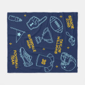 Senior Football Doodle Drawing Custom Color フリースブランケット (正面(横))