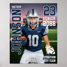 Senior Football Team Custom Photo Gift Sports ポスター