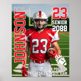 Senior Football Team Photo Gift Sports Player ポスター