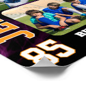 Senior Football Team Sports Player Photo Collage ポスター (角)