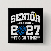 Senior Graduation Quote Cheerleader Class of 2027 缶バッジ (正面)