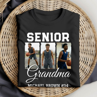 Senior Grandma Basketball Photo Collage Custom Tシャツ