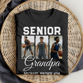 Senior Grandpa Basketball Photo Collage Custom Tシャツ