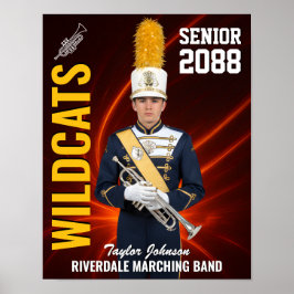 Senior Marching Band Custom Portrait Photo Sports ポスター