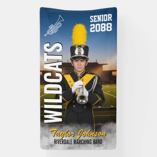 Senior Marching Band Team Custom Sports Photo 横断幕 (縦)