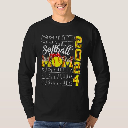 Senior Mom 2024 Softball Class Of 2024  Graduation Tシャツ (正面)
