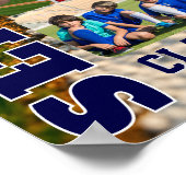 Senior Night Baseball Player Sports Photo Collage ポスター (角)