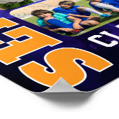 Senior Night Soccer Player Sports Photo Collage ポスター (角)