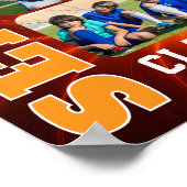 Senior Night Sports Team Custom Photo Collage ポスター (角)