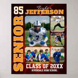 Senior Night Sports Team Custom Photo Collage ポスター