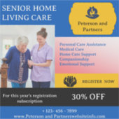 Senior Or Elderly Home Care Services Vinyl シール (正面)