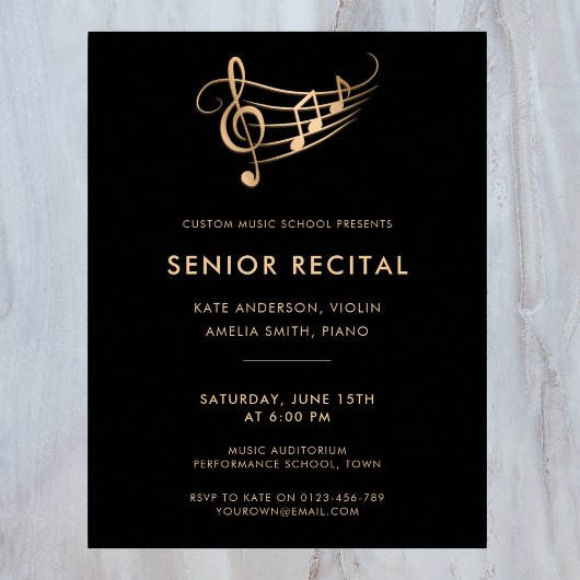 Senior Recital Music Concert Template Poster ポスター
