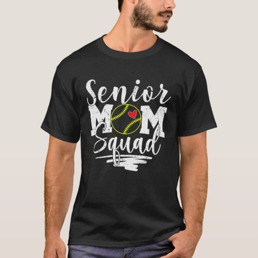Senior Softball Mom Squad Game Day Vibes Mother s Tシャツ (正面)