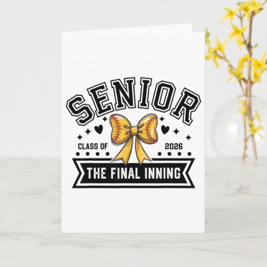 Senior Softll Cl Of 2026 Crew Softll Senior Night  カード (黄色い花)