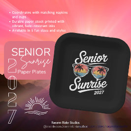 Senior Sunrise 2027 ペーパーデザートプレート ペーパープレート