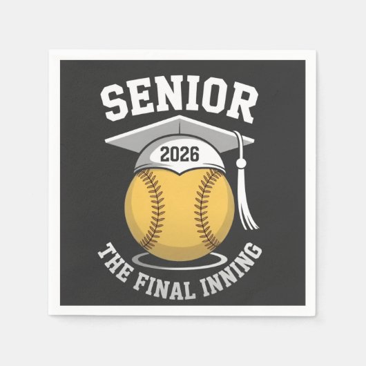 Senior The Final Inning 2026 Softball Graduation  スタンダードカクテルナプキン (正面)