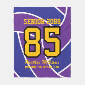 Senior Volleyball Team Custom Jersey Number フリースブランケット (正面)
