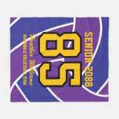 Senior Volleyball Team Custom Jersey Number フリースブランケット (正面(横))